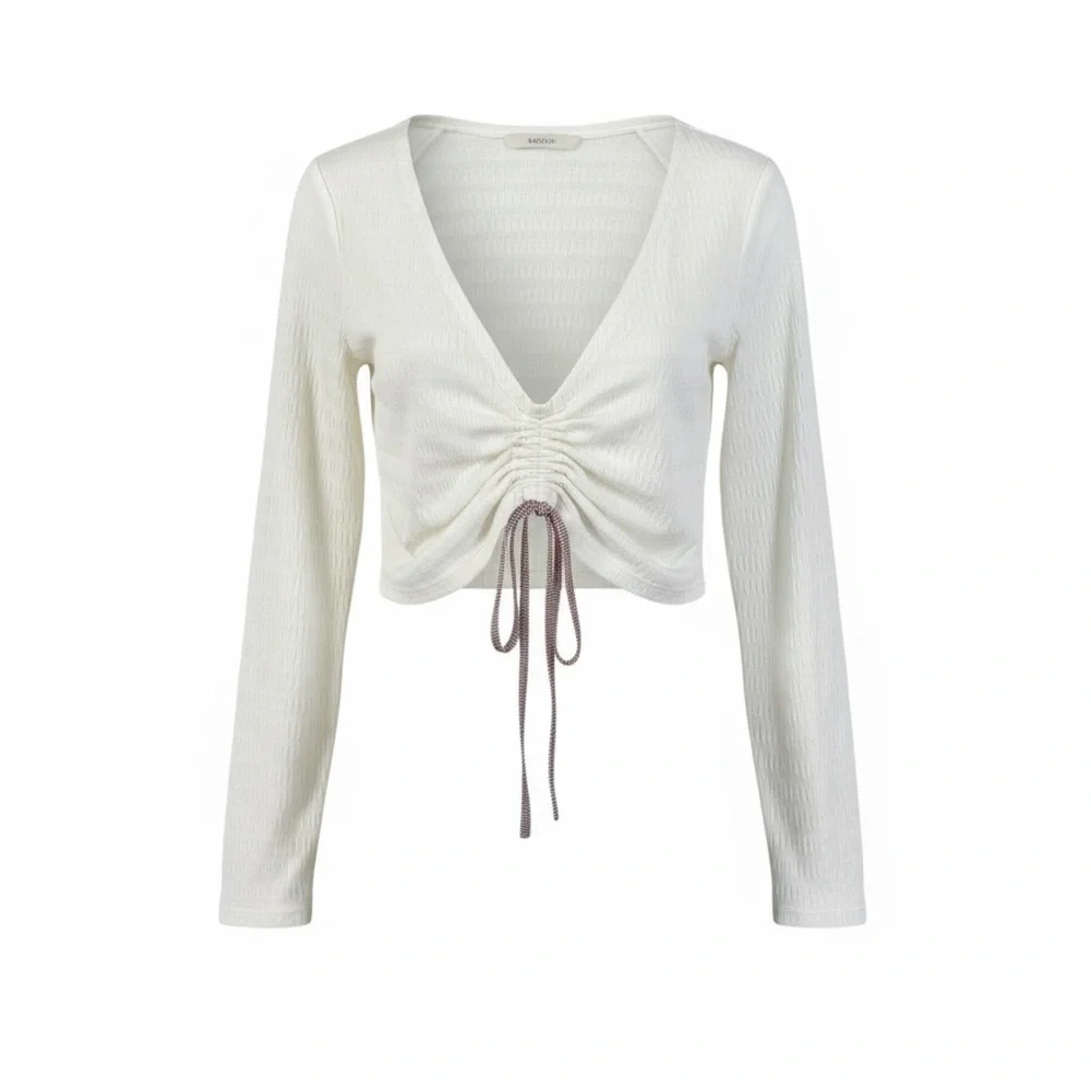 Anthropologie Sabrina cinched top in cream